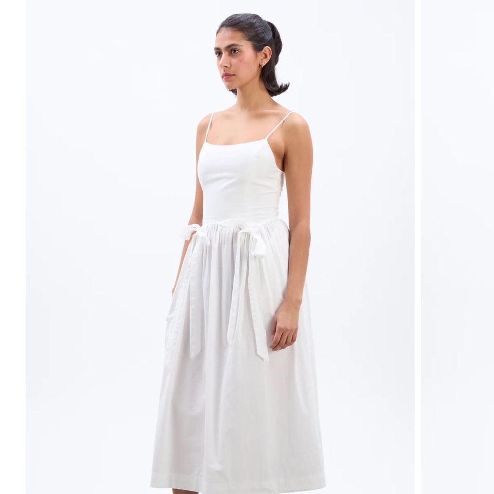Damson Madder Chic Cream Sleeveless Midi Dress